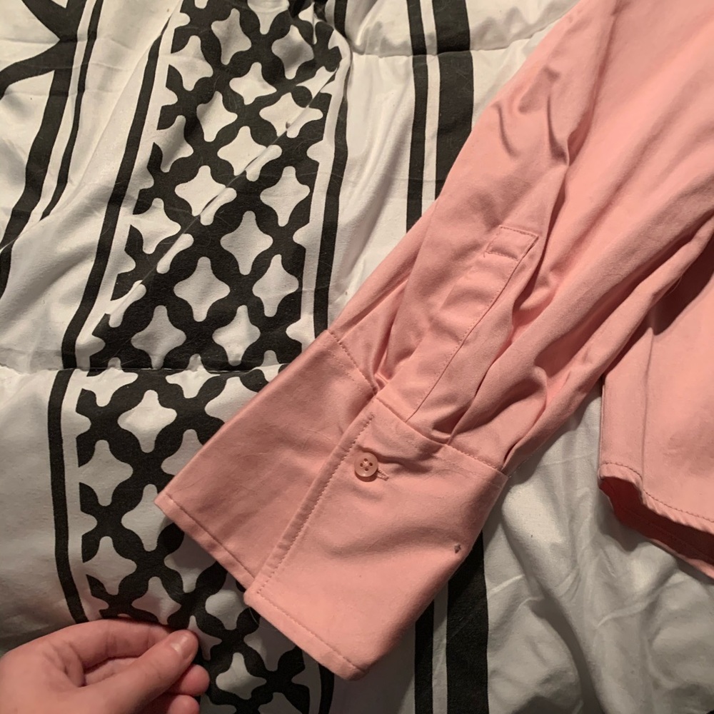 Plus size pink collared button down - Picture 6 of 6